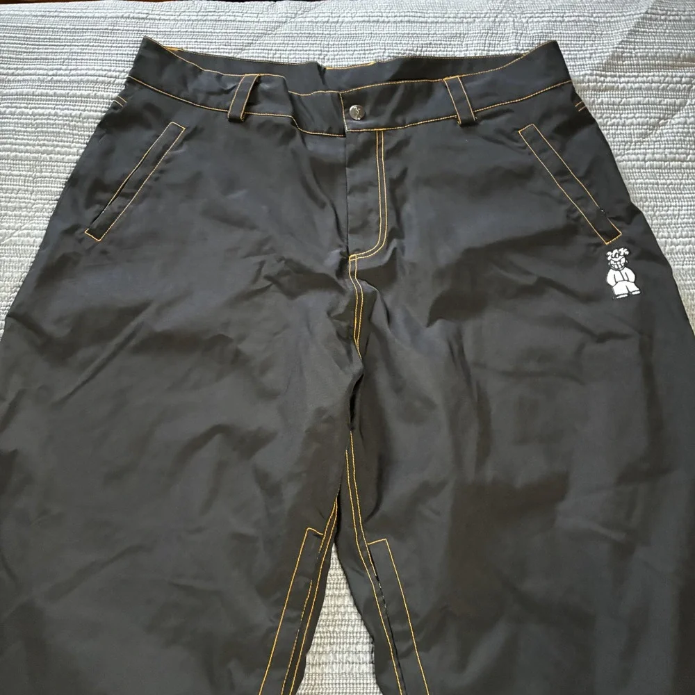 Vintage H-Street H-St Snow Pants Black Orange Stitch Baggy Skate Y2K Mens 36x30